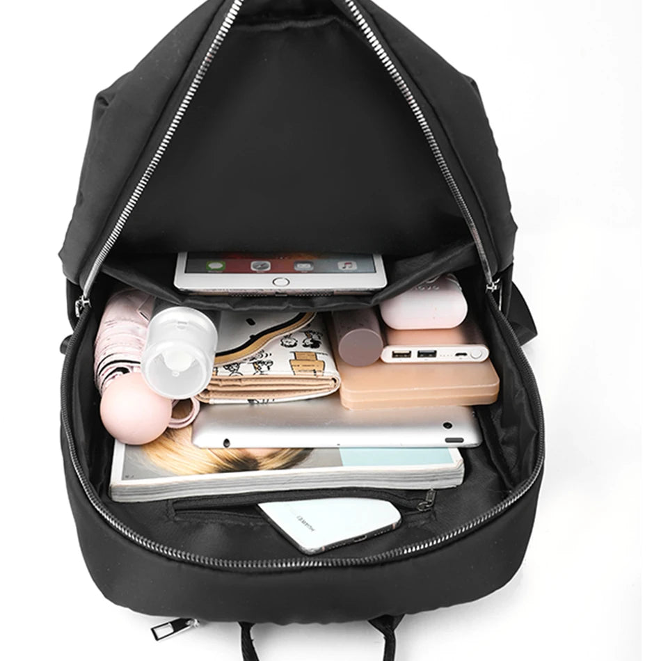 Leisure Women Backpack Nylon Travel Knapsack Women Solid Color Back Pack Simple Style Lady Backpack Teenagers School Backpacks