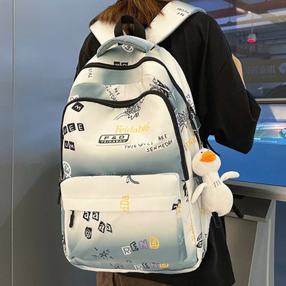Letter Printing Women Backpack Teenage Girls Laptop Rucksack Student School Bag Korean Style Schoolbag Boys Bagpack Mochila