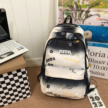 Letter Printing Women Backpack Teenage Girls Laptop Rucksack Student School Bag Korean Style Schoolbag Boys Bagpack Mochila