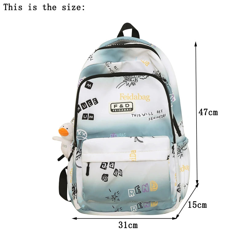 Letter Printing Women Backpack Teenage Girls Laptop Rucksack Student School Bag Korean Style Schoolbag Boys Bagpack Mochila