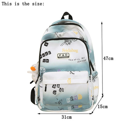 Letter Printing Women Backpack Teenage Girls Laptop Rucksack Student School Bag Korean Style Schoolbag Boys Bagpack Mochila