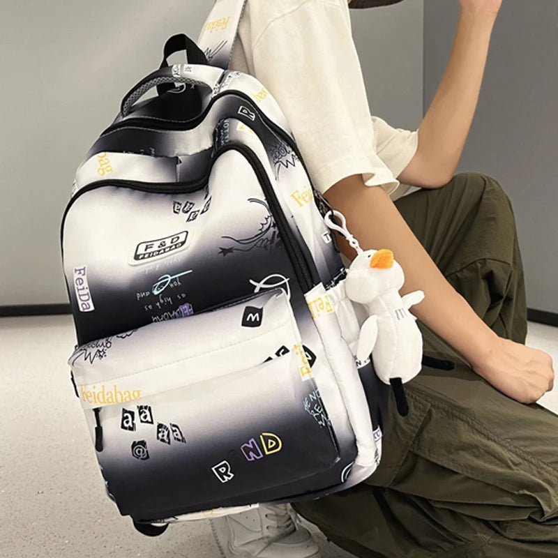Letter Printing Women Backpack Teenage Girls Laptop Rucksack Student School Bag Korean Style Schoolbag Boys Bagpack Mochila