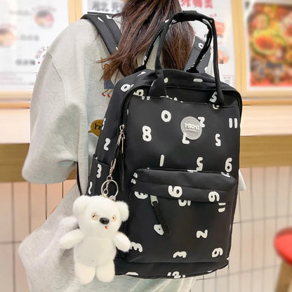 Letter Printing Women Nylon Waterproof Laptop Book Bags Girl Cute Travel School Bag Lady Fashion Female College Backpack Leisure