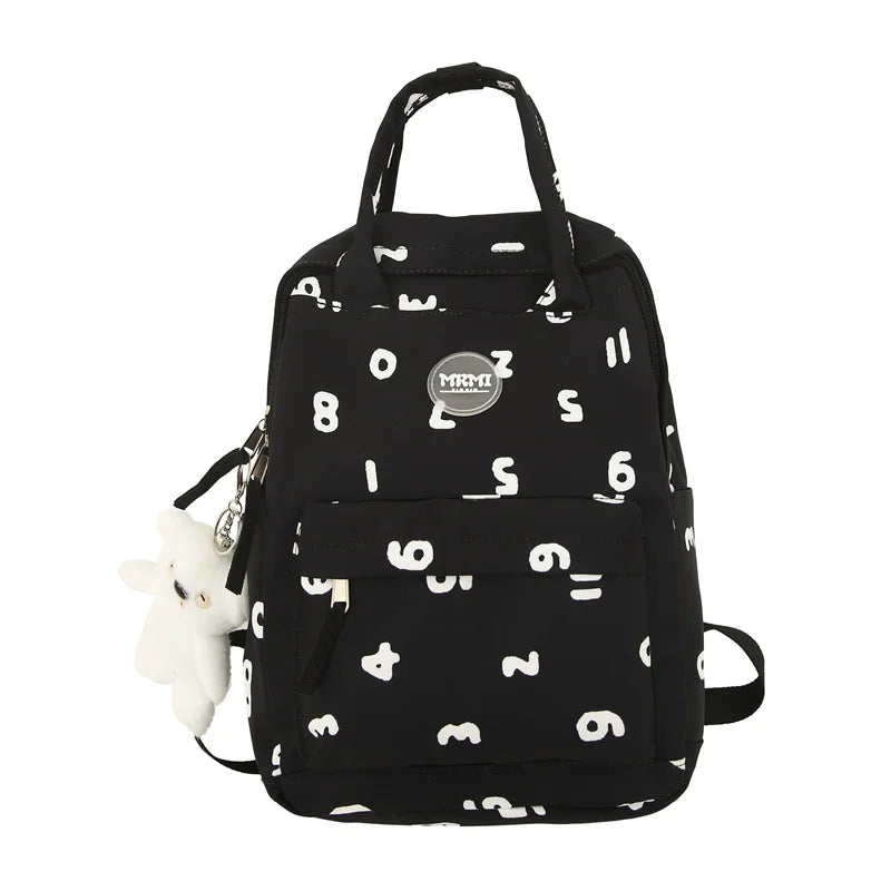 Letter Printing Women Nylon Waterproof Laptop Book Bags Girl Cute Travel School Bag Lady Fashion Female College Backpack Leisure
