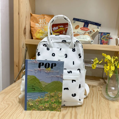 Letter Printing Women Nylon Waterproof Laptop Book Bags Girl Cute Travel School Bag Lady Fashion Female College Backpack Leisure