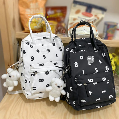 Letter Printing Women Nylon Waterproof Laptop Book Bags Girl Cute Travel School Bag Lady Fashion Female College Backpack Leisure