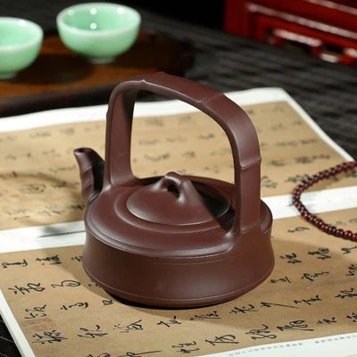 Lifting Beam Purple Sand Teapot Yixing Famous Handmade Purple Clay Home Kung Fu Black Tea Oolong Big Teapot Boutique Teaware