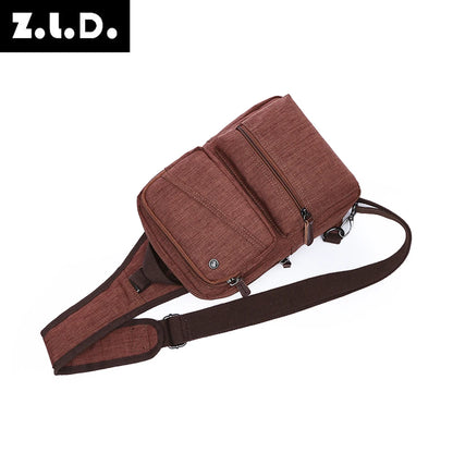 Light Casual Multifunctional Unisex Solid Microfiber Man Suspender Shoulder Bag Cross-body Messenger Chest Bags