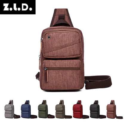 Light Casual Multifunctional Unisex Solid Microfiber Man Suspender Shoulder Bag Cross-body Messenger Chest Bags