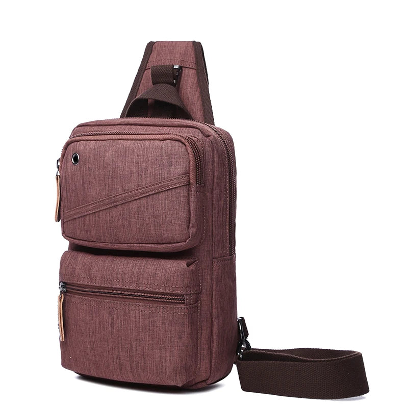 Light Casual Multifunctional Unisex Solid Microfiber Man Suspender Shoulder Bag Cross-body Messenger Chest Bags