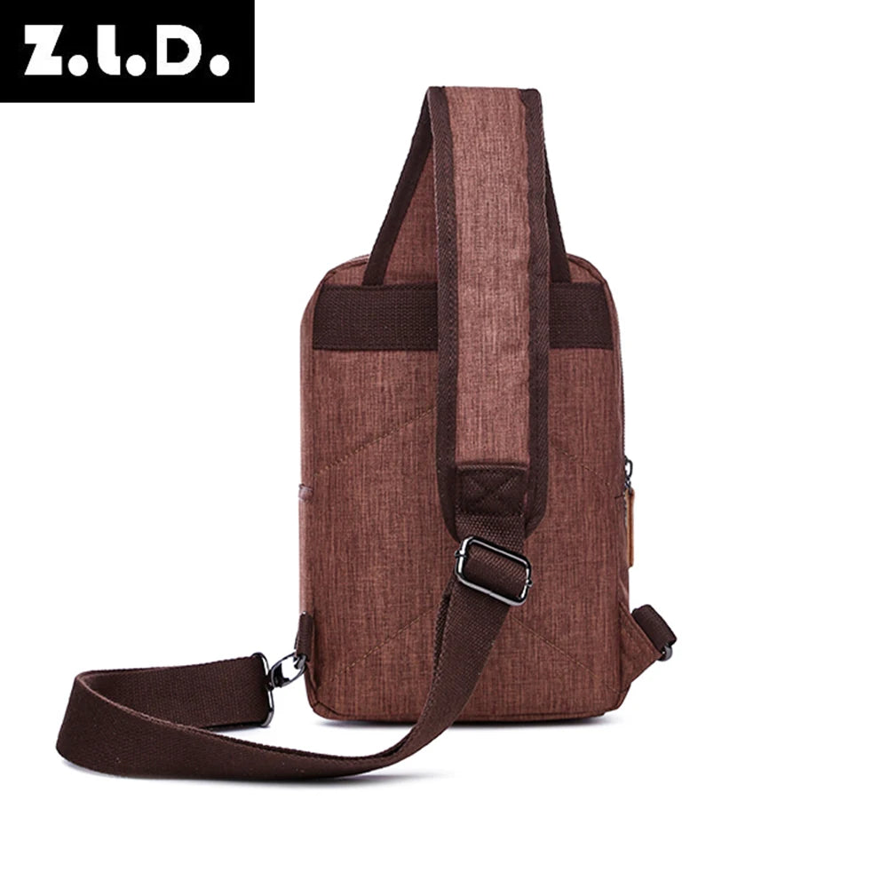 Light Casual Multifunctional Unisex Solid Microfiber Man Suspender Shoulder Bag Cross-body Messenger Chest Bags