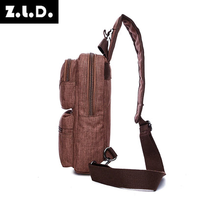Light Casual Multifunctional Unisex Solid Microfiber Man Suspender Shoulder Bag Cross-body Messenger Chest Bags