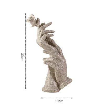 Light Luxury Handheld Rose Ornaments Resin Gesture Sculpture Statue Desktop Decoration Living Room Study Modern Crafts Gift