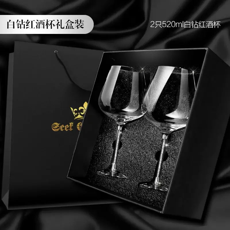 Light Luxury High-end Crystal Cup Red Wine Glass Set Tall Glass Party Wine Glass Glasses Drinking Glasses for Champagne Flute