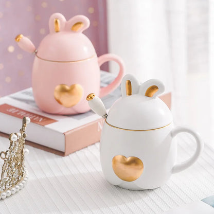 Light Luxury Rabbit Mug Coffee Cup Mug for Tea Beautiful Tea Mugs Christmas Cups and Mugs Thermos Thermal Gift Thermo Original