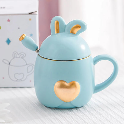 Light Luxury Rabbit Mug Coffee Cup Mug for Tea Beautiful Tea Mugs Christmas Cups and Mugs Thermos Thermal Gift Thermo Original