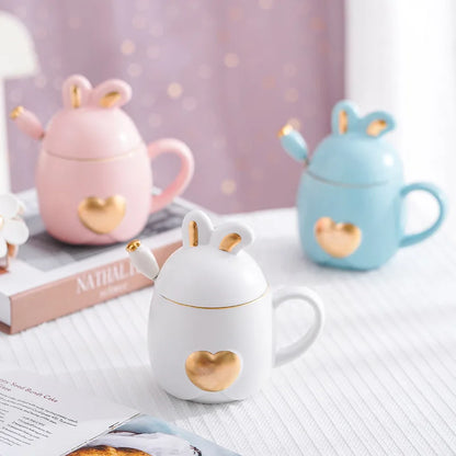 Light Luxury Rabbit Mug Coffee Cup Mug for Tea Beautiful Tea Mugs Christmas Cups and Mugs Thermos Thermal Gift Thermo Original
