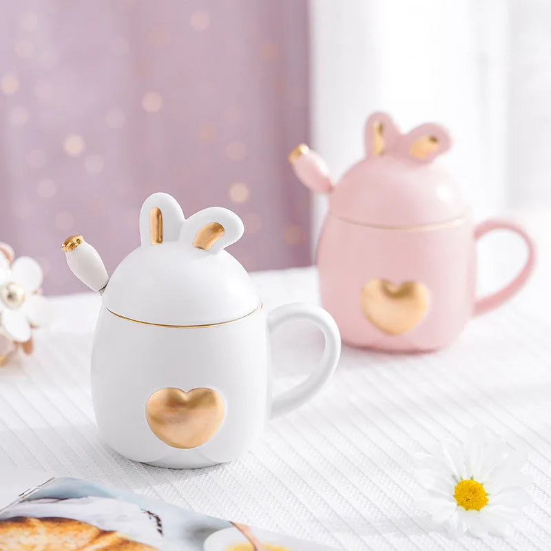 Light Luxury Rabbit Mug Coffee Cup Mug for Tea Beautiful Tea Mugs Christmas Cups and Mugs Thermos Thermal Gift Thermo Original