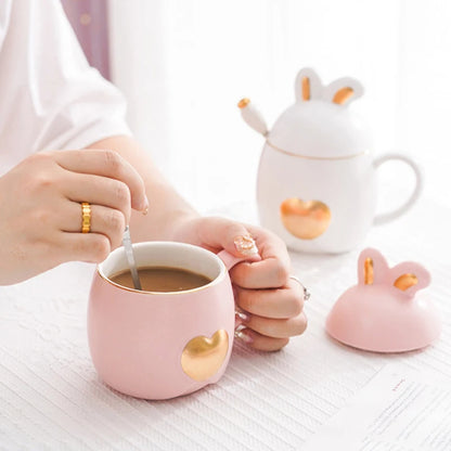 Light Luxury Rabbit Mug Coffee Cup Mug for Tea Beautiful Tea Mugs Christmas Cups and Mugs Thermos Thermal Gift Thermo Original