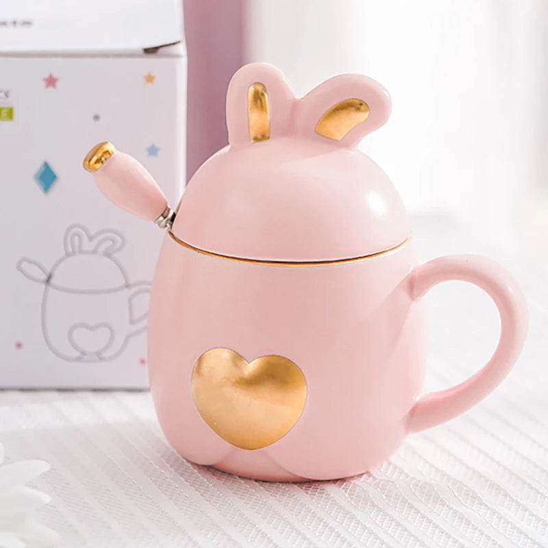 Light Luxury Rabbit Mug Coffee Cup Mug for Tea Beautiful Tea Mugs Christmas Cups and Mugs Thermos Thermal Gift Thermo Original