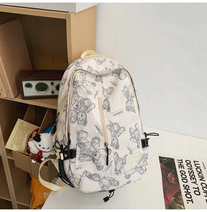 Lightweight Backpack Water Resistant Classical Casual Daypack Cute Cartoon School Bookbag for Teenage Students