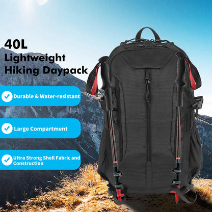 Lightweight Hiking Backpack Water Resistant 40L Travel Backpacks Camping Trekking Outdoor Sport Cycling Day Pack for Men Women