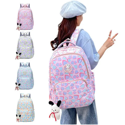 Lightweight Kids Backpack Functional Pockets Kawaii Teen School Backpack Watrer Resistant Bookbag for Primary Elementary School