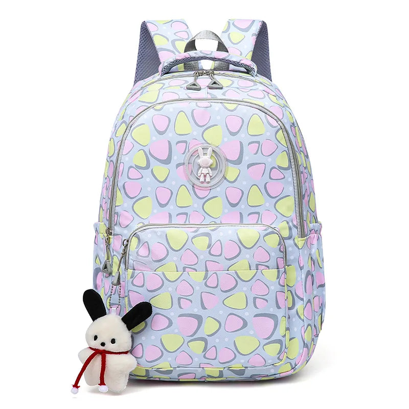 Lightweight Kids Backpack Functional Pockets Kawaii Teen School Backpack Watrer Resistant Bookbag for Primary Elementary School