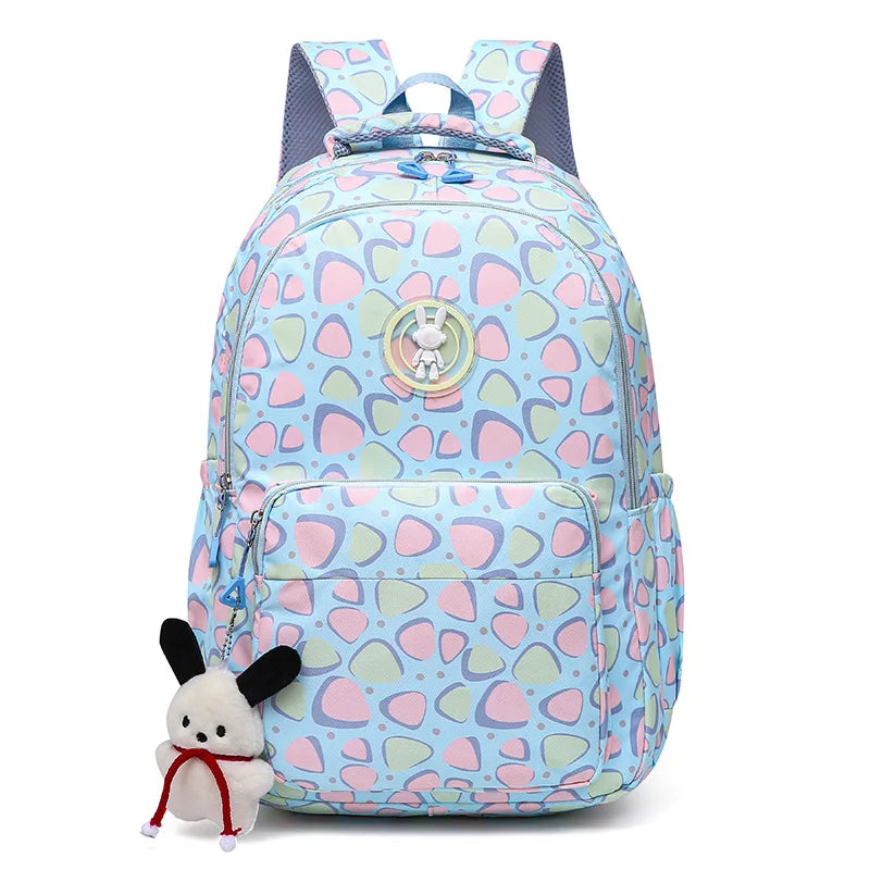 Lightweight Kids Backpack Functional Pockets Kawaii Teen School Backpack Watrer Resistant Bookbag for Primary Elementary School