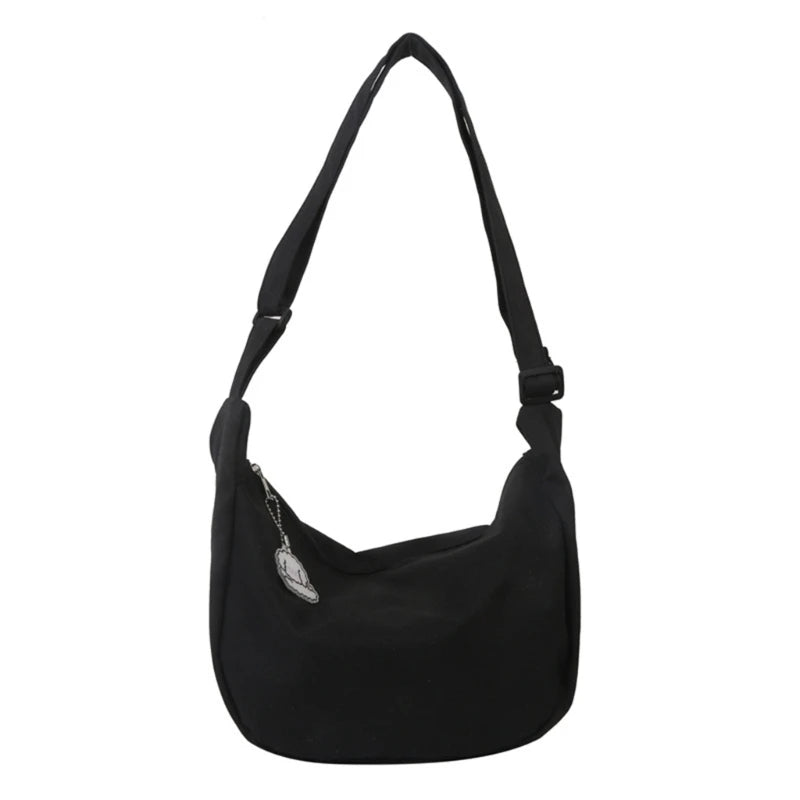 Lightweight Nylon Shoulder Bag with Pendant Crossbody Bags for Women Perfect for School Commuting and Shopping
