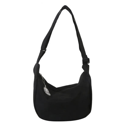 Lightweight Nylon Shoulder Bag with Pendant Crossbody Bags for Women Perfect for School Commuting and Shopping