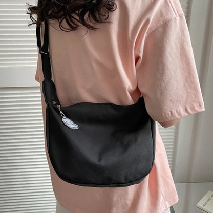 Lightweight Nylon Shoulder Bag with Pendant Crossbody Bags for Women Perfect for School Commuting and Shopping