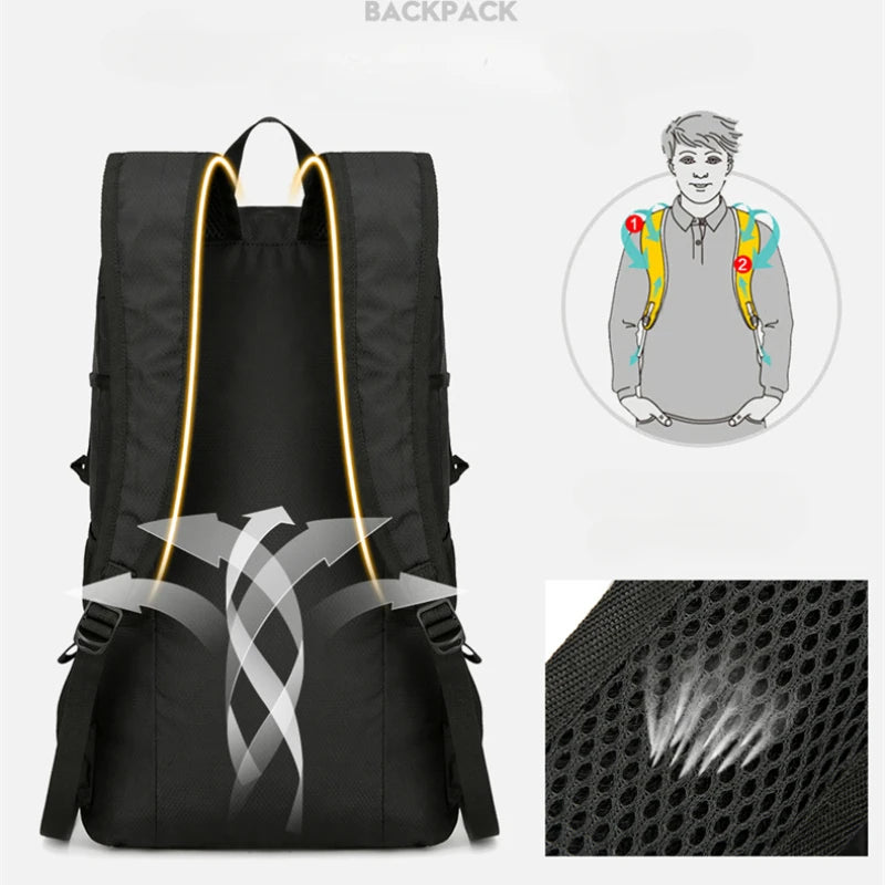 Lightweight Packable Backpack Foldable Hiking Backpacks Water Resistant Compact Folding Daypack for Travel