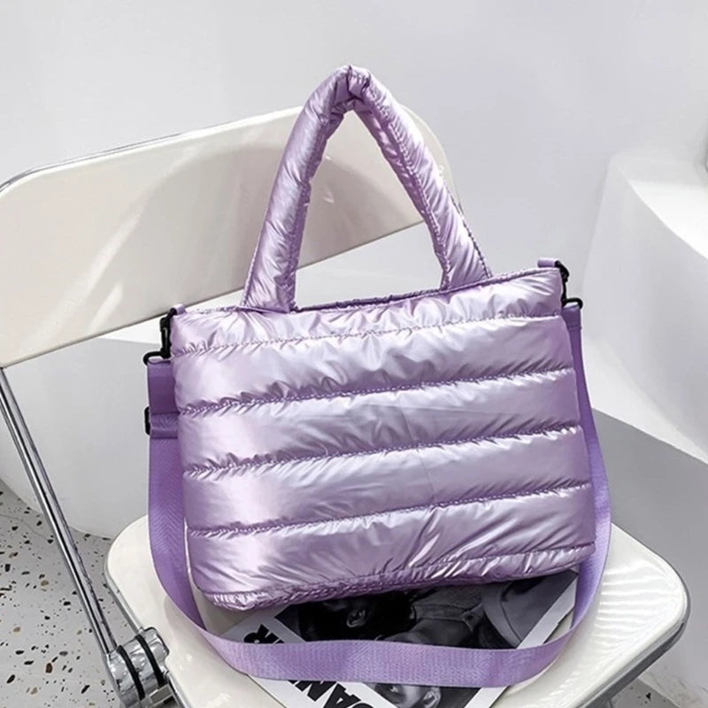 Lightweight Quilted Tote Bag Stylish and Versatile Shoulder Bags Handbag with Down Cotton Padding