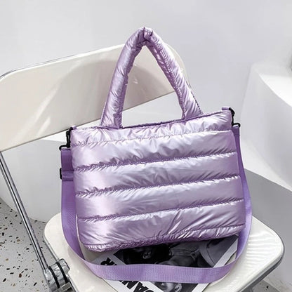 Lightweight Quilted Tote Bag Stylish and Versatile Shoulder Bags Handbag with Down Cotton Padding