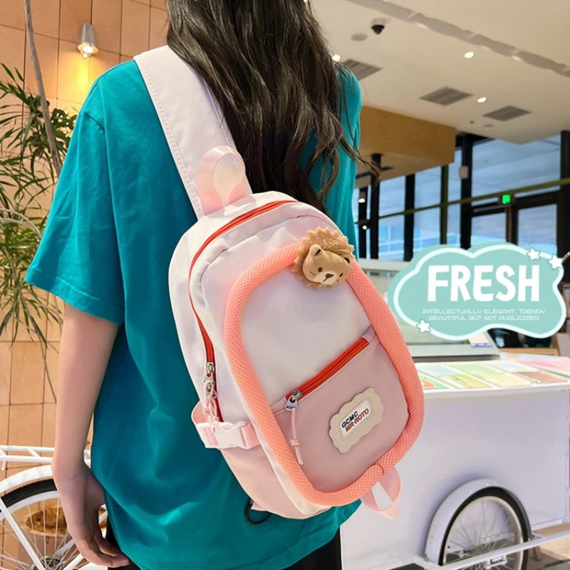 Lightweight Sling Backpack Bag, Crossbody Shoulder Bag Travel Hiking Daypack Chest Bag with Front Square Pocket