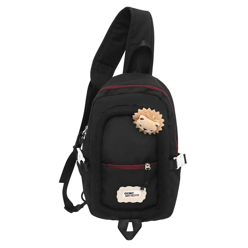 Lightweight Sling Backpack Bag, Crossbody Shoulder Bag Travel Hiking Daypack Chest Bag with Front Square Pocket