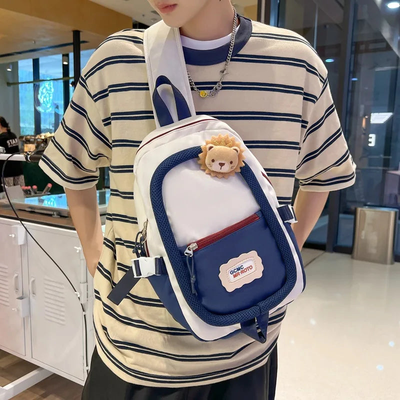 Lightweight Sling Backpack Bag, Crossbody Shoulder Bag Travel Hiking Daypack Chest Bag with Front Square Pocket