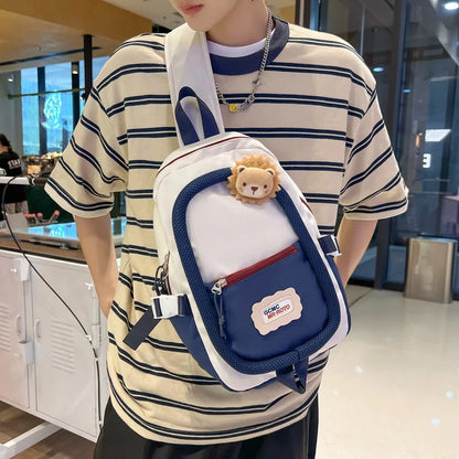 Lightweight Sling Backpack Bag, Crossbody Shoulder Bag Travel Hiking Daypack Chest Bag with Front Square Pocket