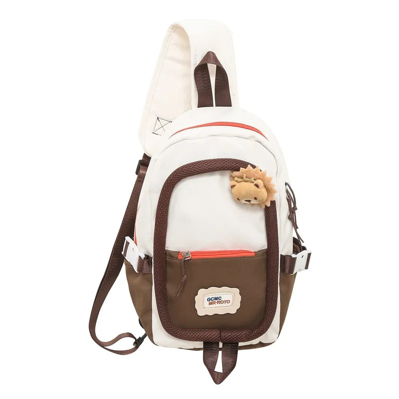 Lightweight Sling Backpack Bag, Crossbody Shoulder Bag Travel Hiking Daypack Chest Bag with Front Square Pocket