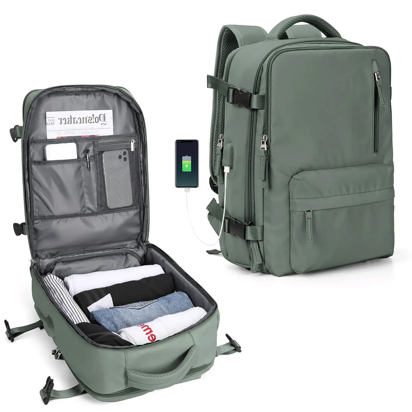 Lightweight Travel Backpack Bags Large Capacity Women's Multifunctional Suitcase USB Charging Woman airplane Luggage Bagpacks