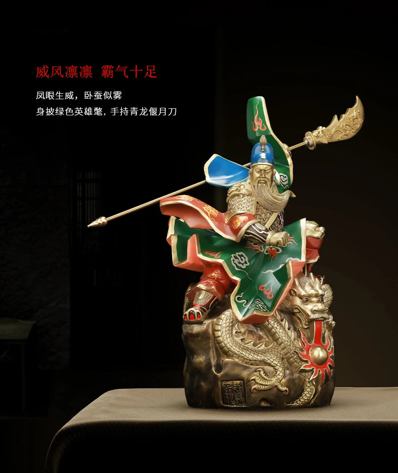 Limited Edition- Company home business TOP efficacious Protection-Money Drawing fortune God GUAN GONG Auspicious dragon statue