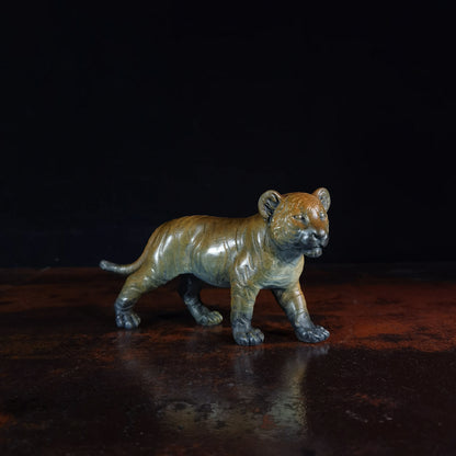 Limited Edition Famous sculptor Auspicious animal Ornament Original Tiger cub Good luck bronze Sculpture home office Bar ART