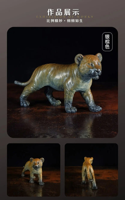 Limited Edition Famous sculptor Auspicious animal Ornament Original Tiger cub Good luck bronze Sculpture home office Bar ART