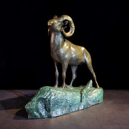 Limited Edition Famous sculptor Auspicious animal Ornament Original bellwether Good luck bronze Sculpture home office Bar ART