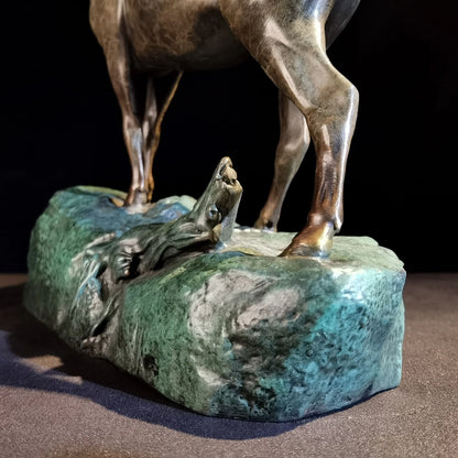 Limited Edition Famous sculptor Auspicious animal Ornament Original bellwether Good luck bronze Sculpture home office Bar ART