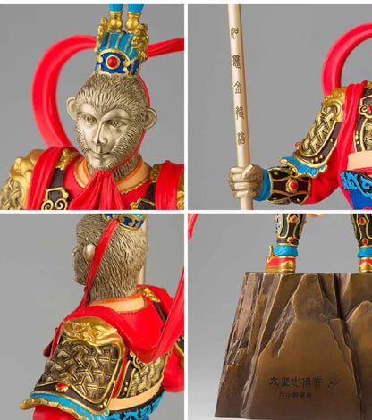 Limited Edition # GOOD--44cm LARGE # High-grade Business crafts--home Good luck Mascot  color brass Monkey King Wukong statue