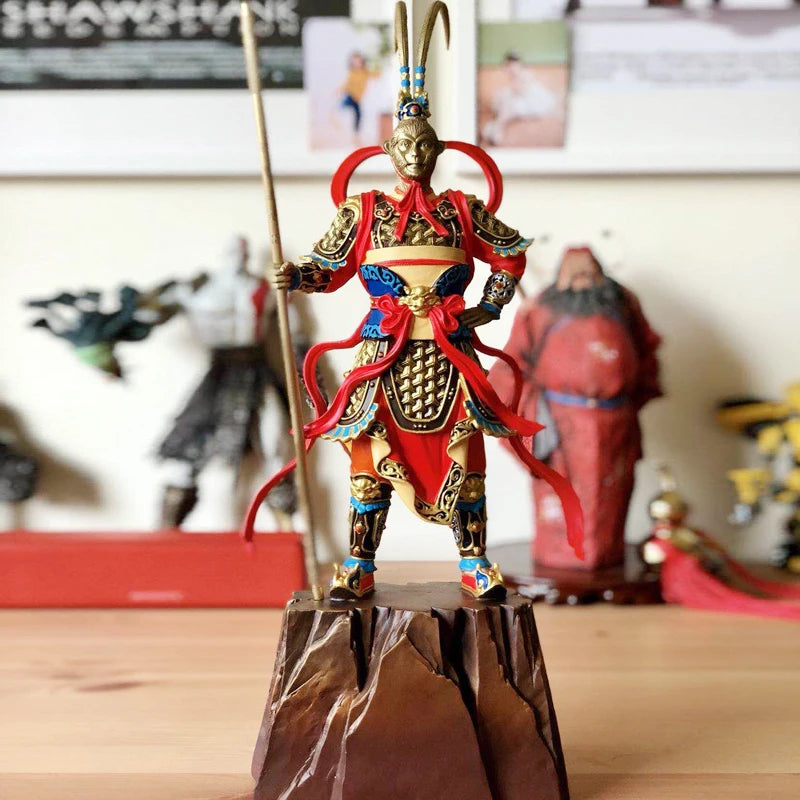 Limited Edition # GOOD--44cm LARGE # High-grade Business crafts--home Good luck Mascot  color brass Monkey King Wukong statue