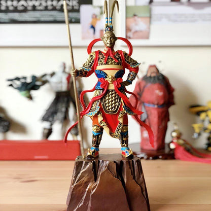 Limited Edition # GOOD--44cm LARGE # High-grade Business crafts--home Good luck Mascot  color brass Monkey King Wukong statue