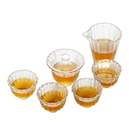 Linghua Glass Tea Set Gift Tea Ceremony Kung Fu Teacup Home Japanese Glass Tea Making Gaiwan